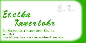 etelka kamerlohr business card